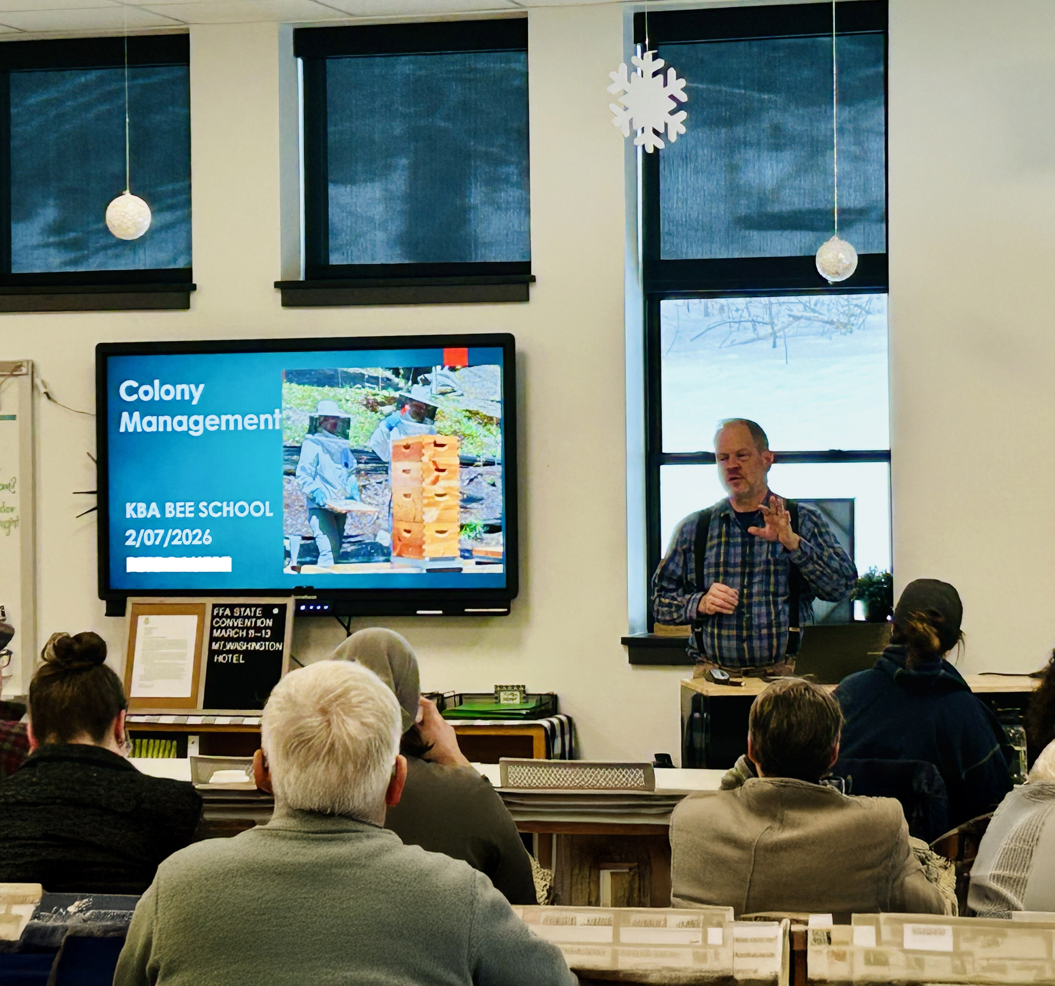 Beekeeping education seminar with audience