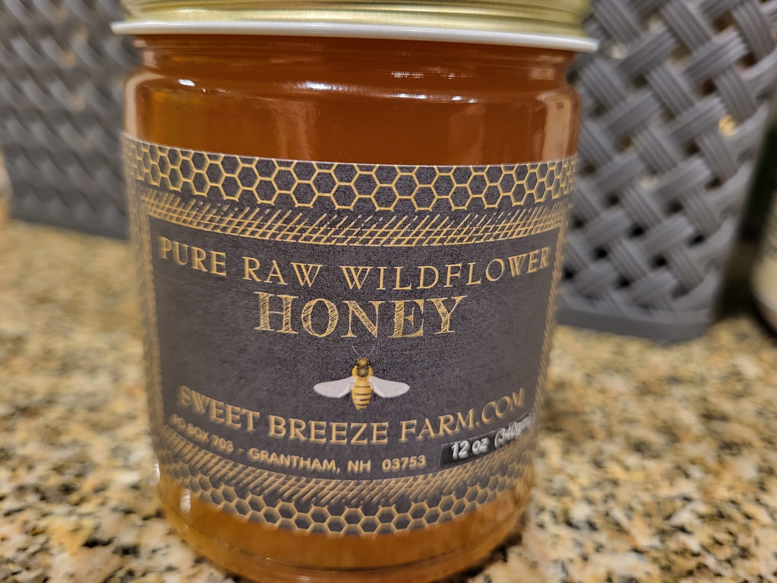 Jar of pure raw wildflower honey